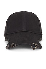 Balenciaga Piercing Cap in Washed Black & Rust, view 1, click to view large image.