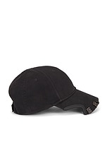 Balenciaga Piercing Cap in Washed Black & Rust, view 3, click to view large image.
