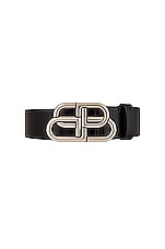 Balenciaga BB Large Belt in Black, view 3, click to view large image.