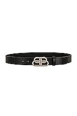 Balenciaga BB L Belt 35 in Black, view 1, click to view large image.