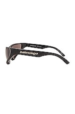 Balenciaga Xpander Rectangle Sunglasses in Shiny Black, view 3, click to view large image.