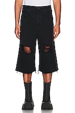 Balenciaga Baggy Shorts in Peach Pitch & Black, view 4, click to view large image.