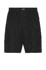 Balenciaga Pyjama Shorts in Black, view 1, click to view large image.