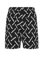 Balenciaga Pyjama Short in Black & White, view 2, click to view large image.