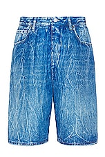 Balenciaga Trompe L'Oeil Short in Washed Blue, view 1, click to view large image.