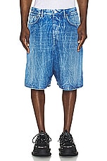 Balenciaga Trompe L'Oeil Short in Washed Blue, view 3, click to view large image.