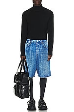 Balenciaga Trompe L'Oeil Short in Washed Blue, view 4, click to view large image.