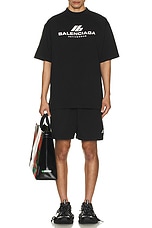 Balenciaga Sweat Shorts in Faded Black, view 5, click to view large image.