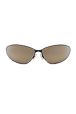 Balenciaga Razor Sunglasses in Matte Black, view 1, click to view large image.