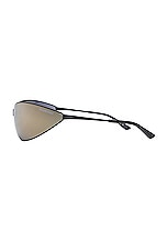 Balenciaga Razor Sunglasses in Matte Black, view 3, click to view large image.