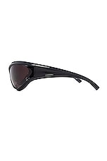 Balenciaga Dynamo Sunglasses in Shiny Black, view 3, click to view large image.