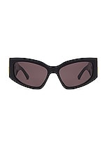 Balenciaga Bossy Sunglasses in Shiny Black, view 1, click to view large image.