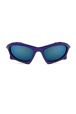 Balenciaga Bat Sunglasses in Blue, view 1, click to view large image.