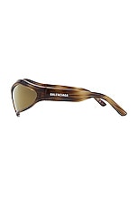 Balenciaga Fennec Sunglasses in Shiny Classic Horn, view 3, click to view large image.