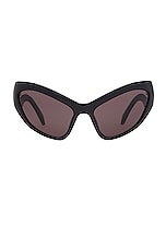 Balenciaga Hamptons Sunglasses in Shiny Black, view 1, click to view large image.