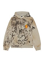 Balenciaga フーディ Balenciaga Medium Zip Up Hoodie in Heather Grey | FWRD