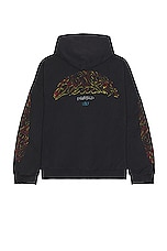 Balenciaga Medium Zip Up Hoodie in Faded Black & Red, view 1, click to view large image.