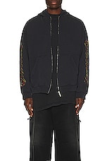 Balenciaga Medium Zip Up Hoodie in Faded Black & Red, view 3, click to view large image.