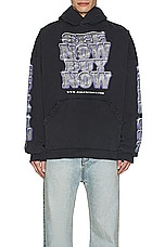 Balenciaga Large Fit Hoodie in Faded Black, view 3, click to view large image.