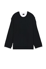 Balenciaga Hybrid Large Sweater in Black, White, & Grey, view 2, click to view large image.