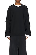 Balenciaga Hybrid Large Sweater in Black, White, & Grey, view 3, click to view large image.