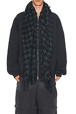 Balenciaga Scarf Zip-Up Hoodie in Deep Blue & Black, view 4, click to view large image.