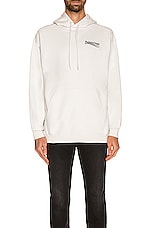 Balenciaga Medium Fit Hoodie in Dirty White, view 3, click to view large image.