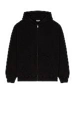 Balenciaga Back Hem Zip-Up Hoodie in Black & White | FWRD