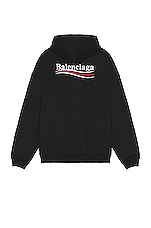 Balenciaga Large Fit Hoodie in Black & White, view 2, click to view large image.