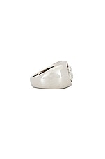 Balenciaga BB Signet Ring in Silver, view 2, click to view large image.