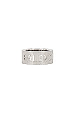 Balenciaga Force Stripe Ring in Shiny Silver, view 1, click to view large image.