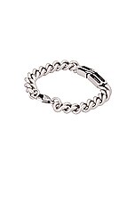Balenciaga Bb Icon Gourmet Bracelet in Antique Silver, view 2, click to view large image.