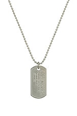 Balenciaga Punk Tag Necklace in Silver, view 2, click to view large image.