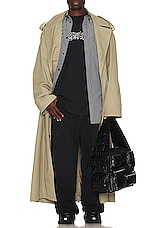 Balenciaga Trench Coat in Military Beige, view 4, click to view large image.