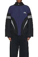 Balenciaga Track Suit Jacket in Black, view 4, click to view large image.