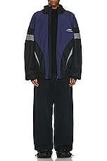Balenciaga Track Suit Jacket in Black, view 5, click to view large image.