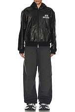 Balenciaga Lined Zip Up Hoodie Jacket in Black, view 6, click to view large image.