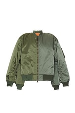 Balenciaga Double Sleeve Bomber in Military Khaki, view 1, click to view large image.