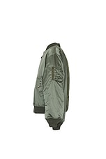 Balenciaga Double Sleeve Bomber in Military Khaki, view 3, click to view large image.