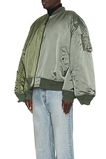 Balenciaga Double Sleeve Bomber in Military Khaki, view 5, click to view large image.