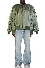 Balenciaga Double Sleeve Bomber in Military Khaki, view 6, click to view large image.