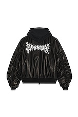 Balenciaga Lunar New Year Hooded Bomber in Black, view 1, click to view large image.