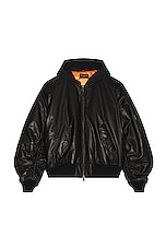 Balenciaga Lunar New Year Hooded Bomber in Black, view 2, click to view large image.