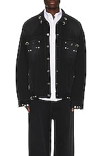 Balenciaga Pierced Jacket in Sunbleached Black, view 4, click to view large image.