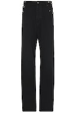 Balenciaga Pierced Baggy Pant in Sunbleached Black, view 1, click to view large image.