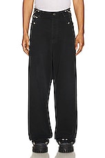 Balenciaga Pierced Baggy Pant in Sunbleached Black, view 4, click to view large image.