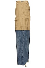 Balenciaga Patched Cargo Pant in Beige, view 3, click to view large image.