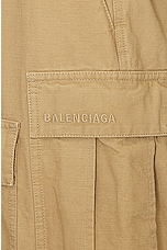 Balenciaga Patched Cargo Pant in Beige, view 4, click to view large image.