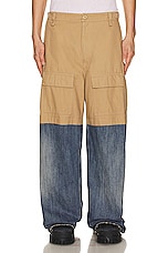 Balenciaga Patched Cargo Pant in Beige, view 5, click to view large image.