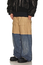 Balenciaga Patched Cargo Pant in Beige, view 6, click to view large image.